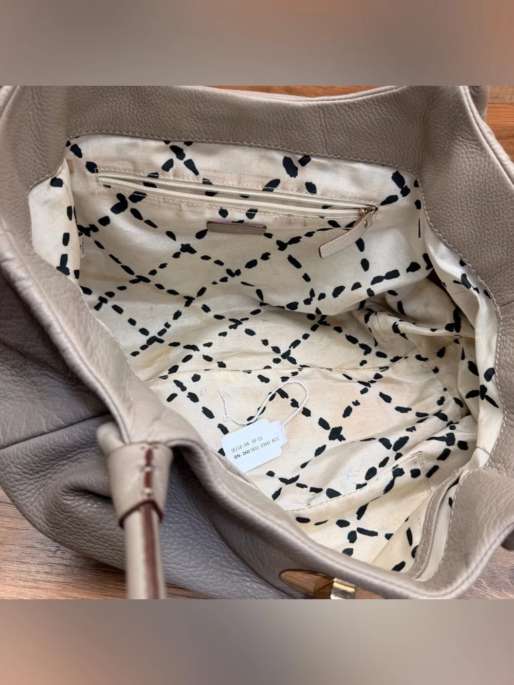 Kate Spade white leather handbag satchel gray  Leather Tote Bag
